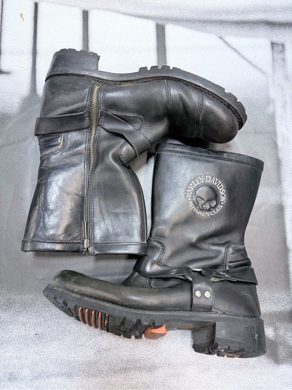 Harley-Davidson Willie G Skull Emblem Men’s Sz 10.5 Harness Moto Boots - Picture 3 of 8